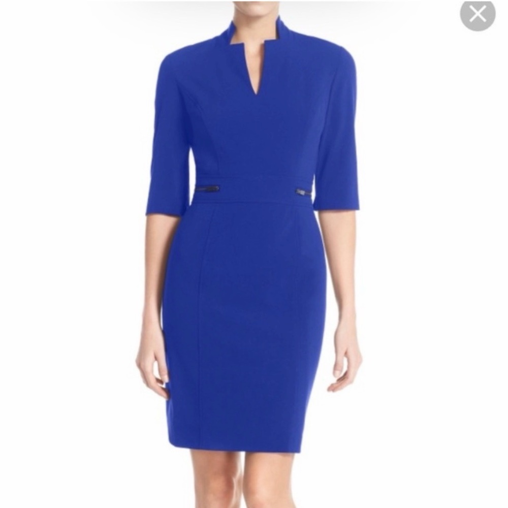Elegant Blue Long Sleeve Dress